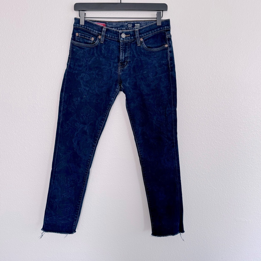 Red Engine Cayenne  Floral Skinny  Dark Wash Jeans